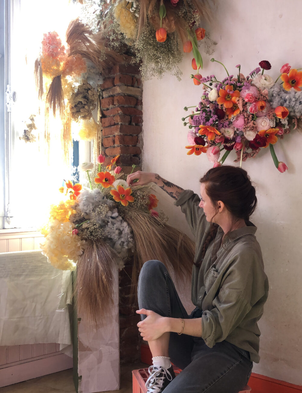 atelier de fleurs séchées toulouse art floral créatif fait main apprendre bouquet couronne peigne