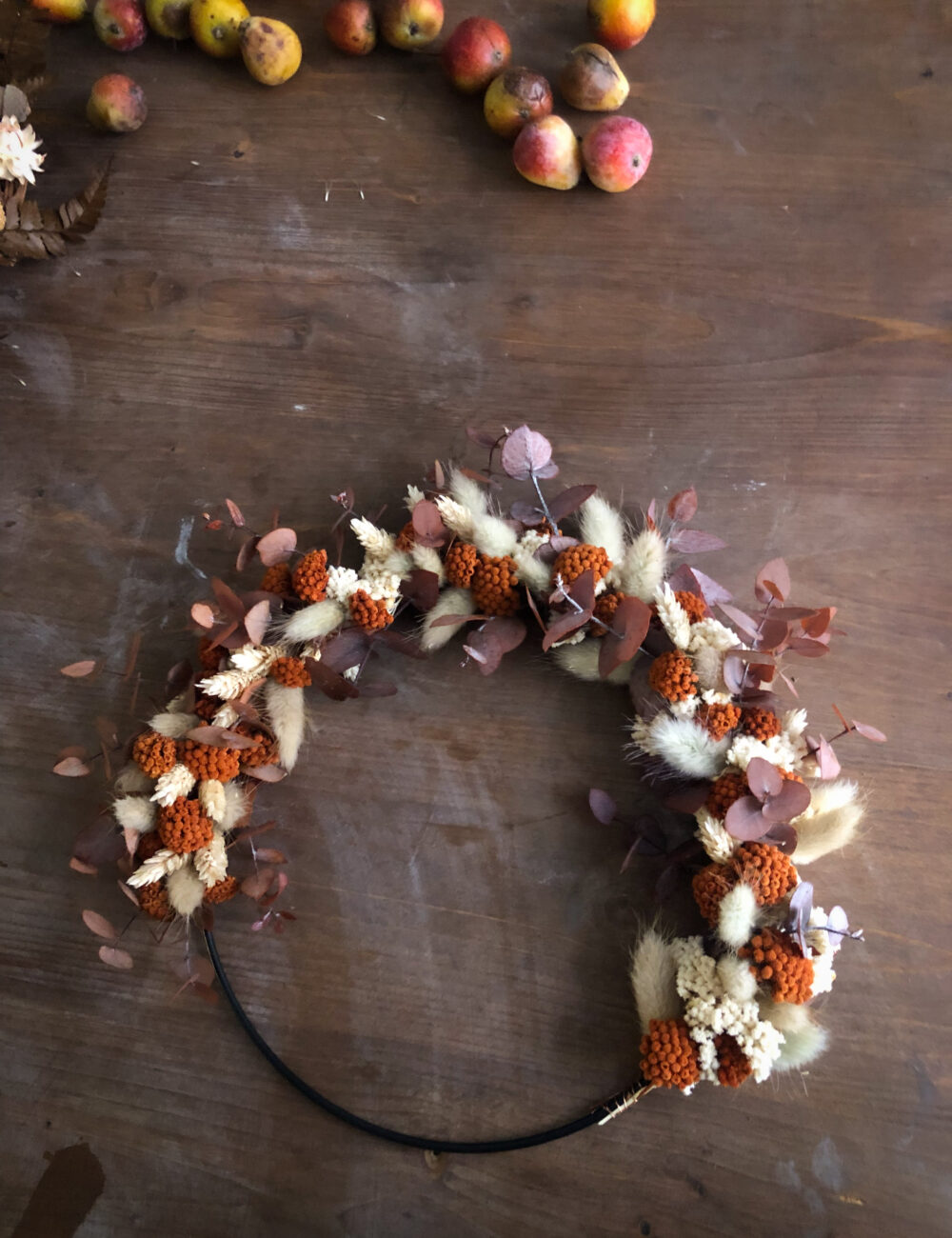 couronne de fleurs séchées décoration murale hiver avent noël idée cadeau toulouse fleuriste