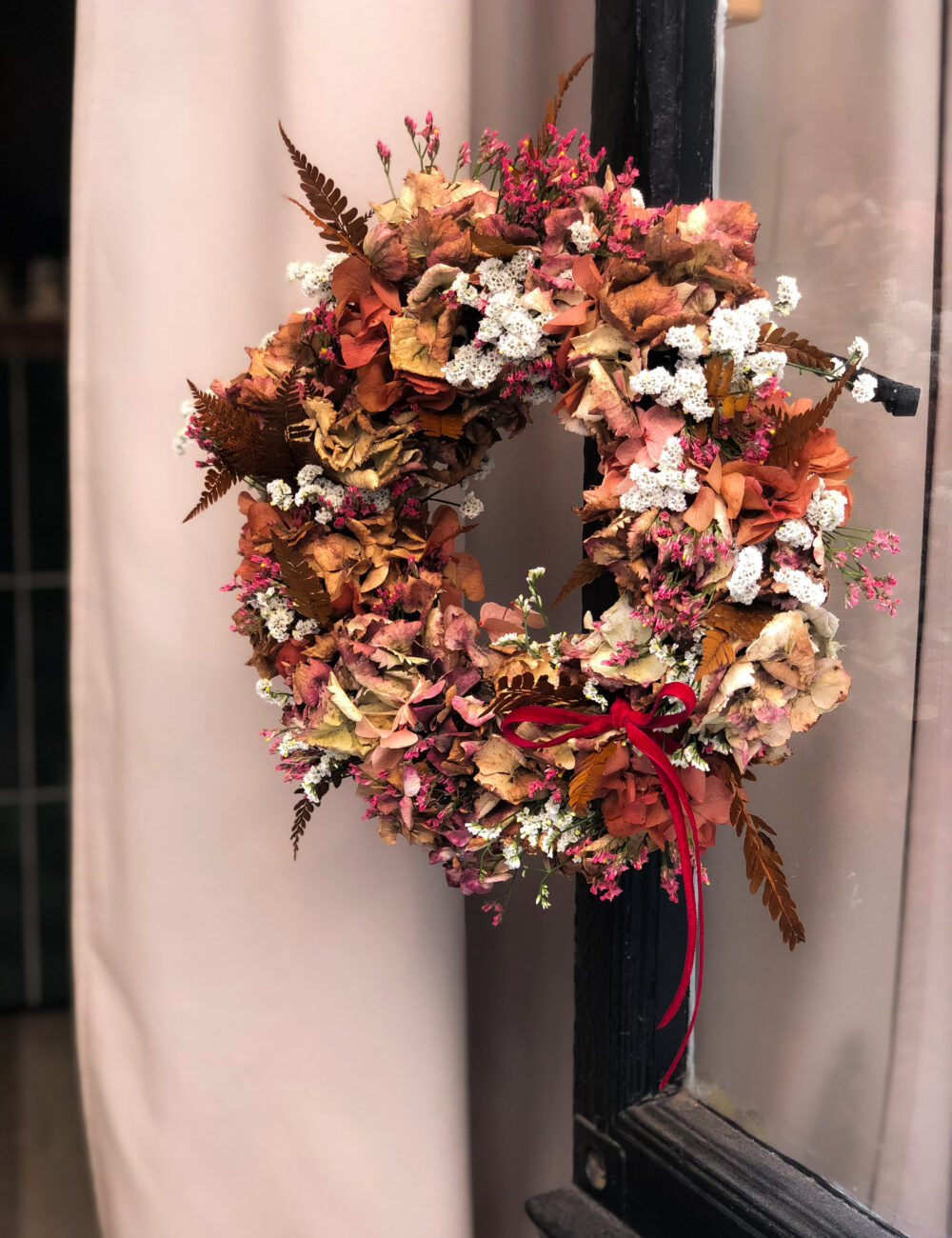 couronne de l'avent fleurs séchées hortensia fleurist toulouse