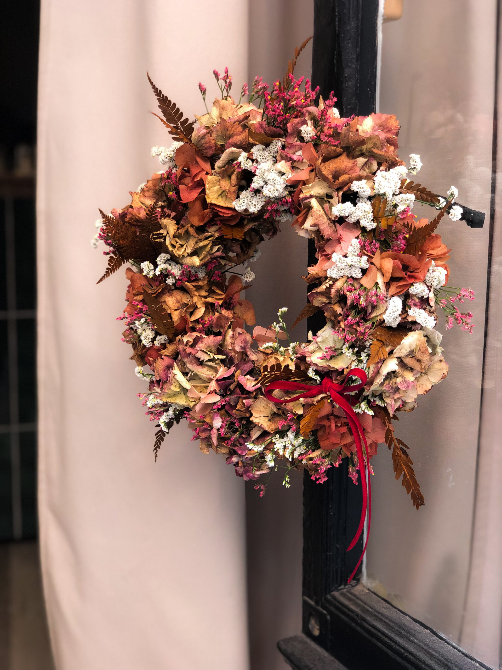 couronne de l'avent fleurs séchées hortensia fleurist toulouse