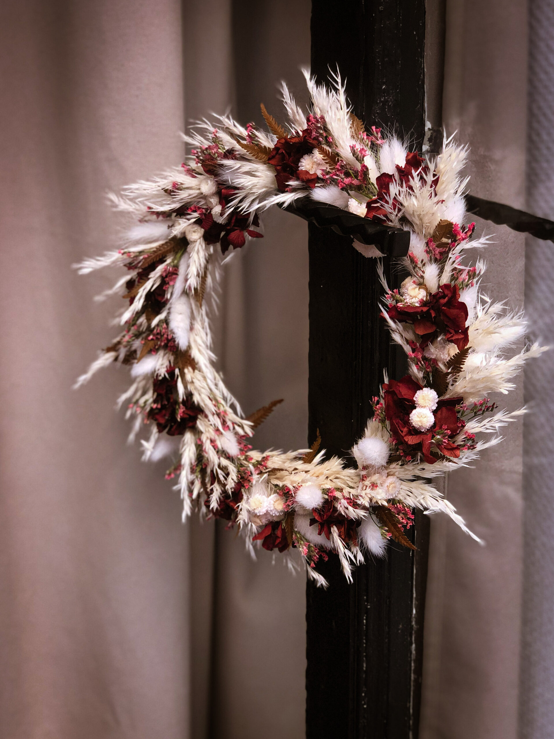 couronne de fleurs séchées noel hiver avent toulouse fleuriste